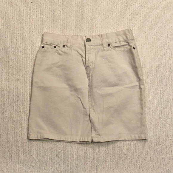 old navy white denim skirt
